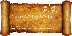 Platzkó Felícia névjegykártya